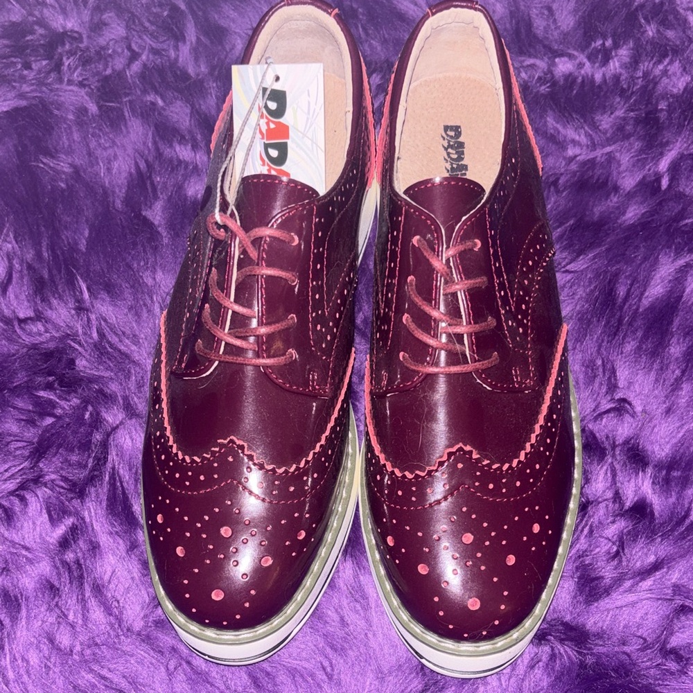 BP Maroon Women's Wingtip Flats